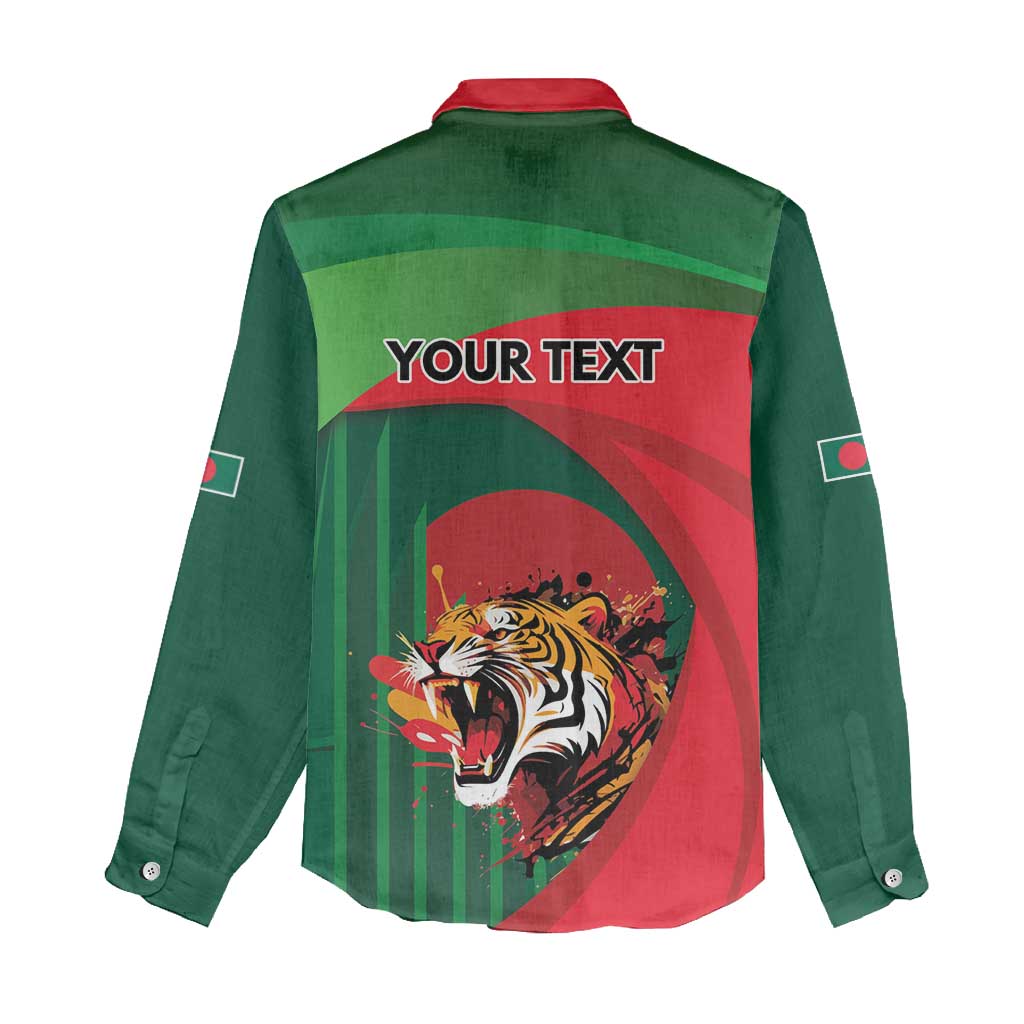 Royal Bengal Tiger Bangladesh Personalized Women Casual Shirt - Wonder Print Shop