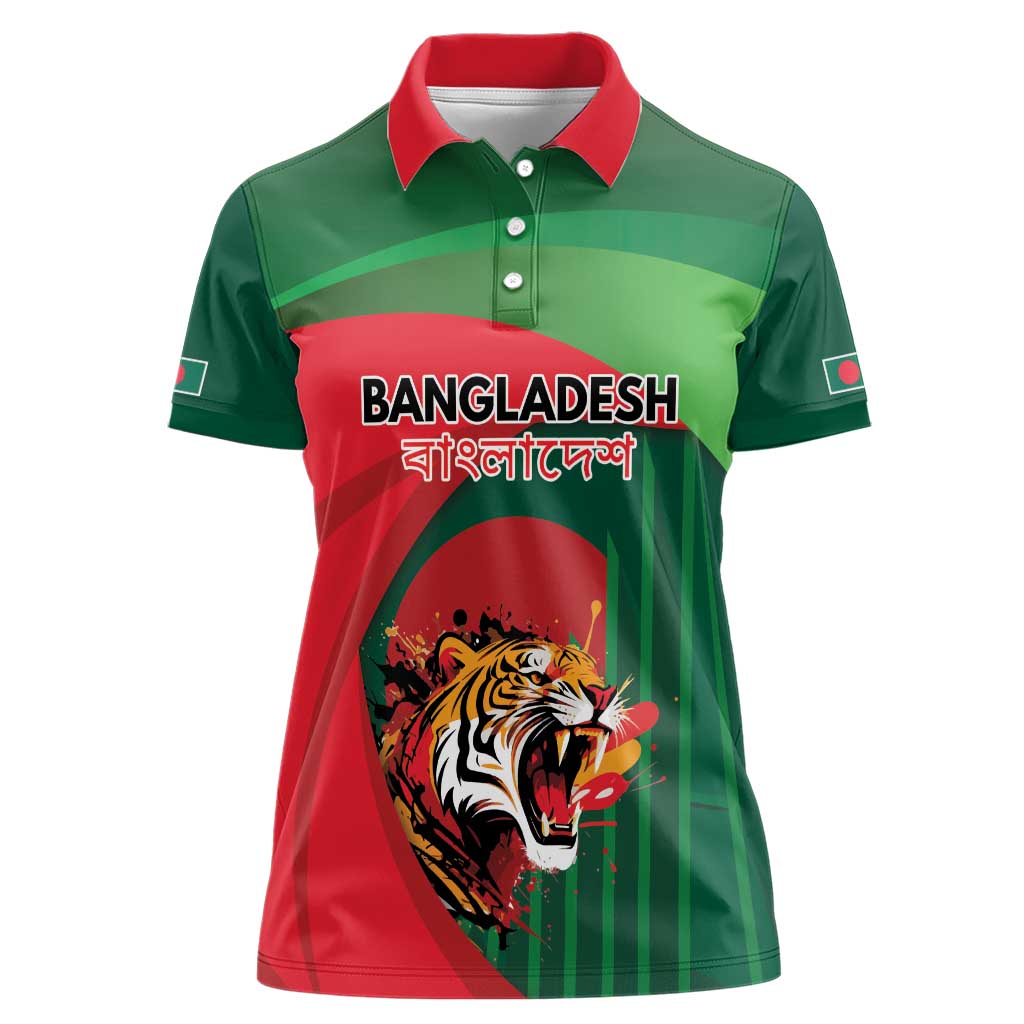 Royal Bengal Tiger Bangladesh Personalized Women Polo Shirt - Wonder Print Shop
