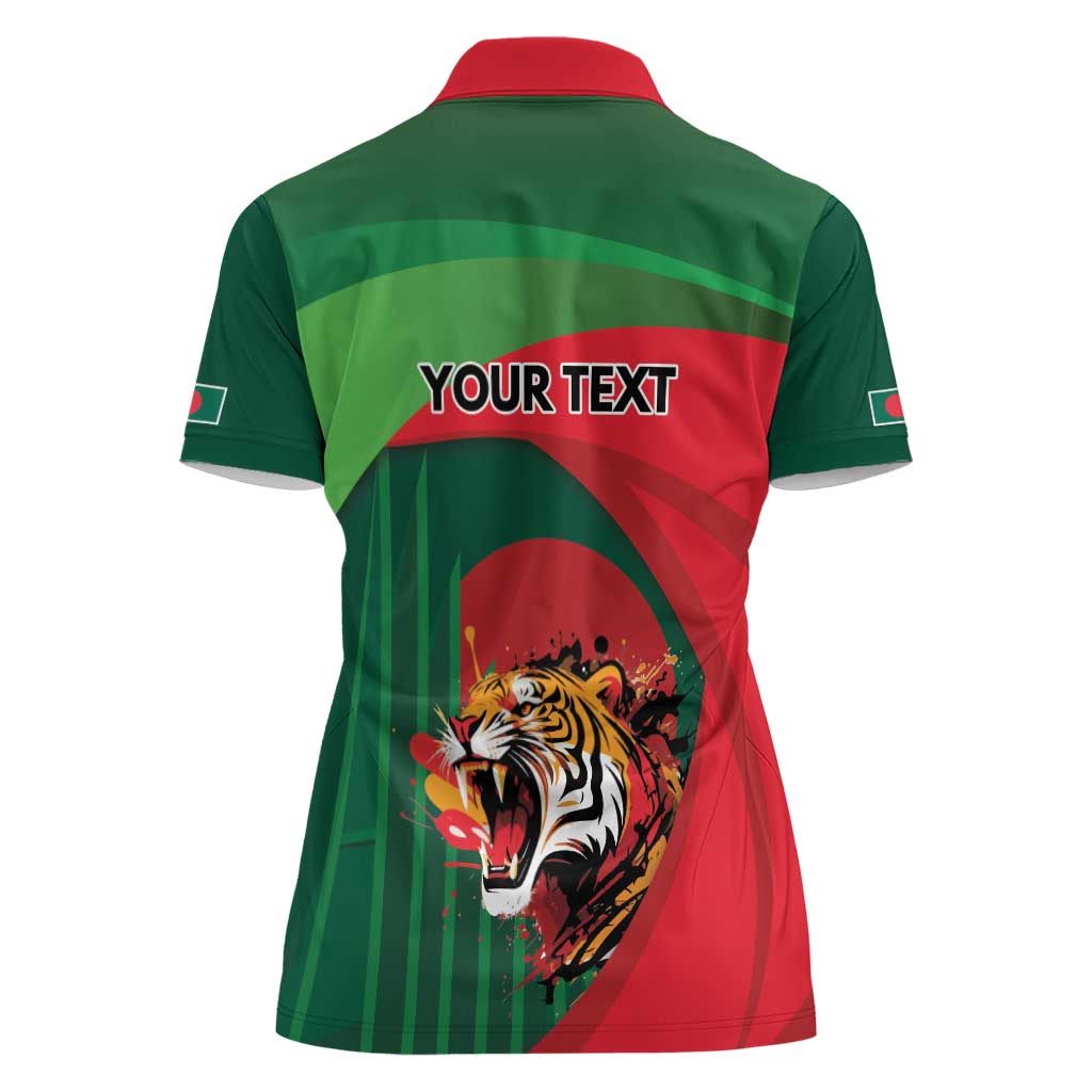 Royal Bengal Tiger Bangladesh Personalized Women Polo Shirt - Wonder Print Shop