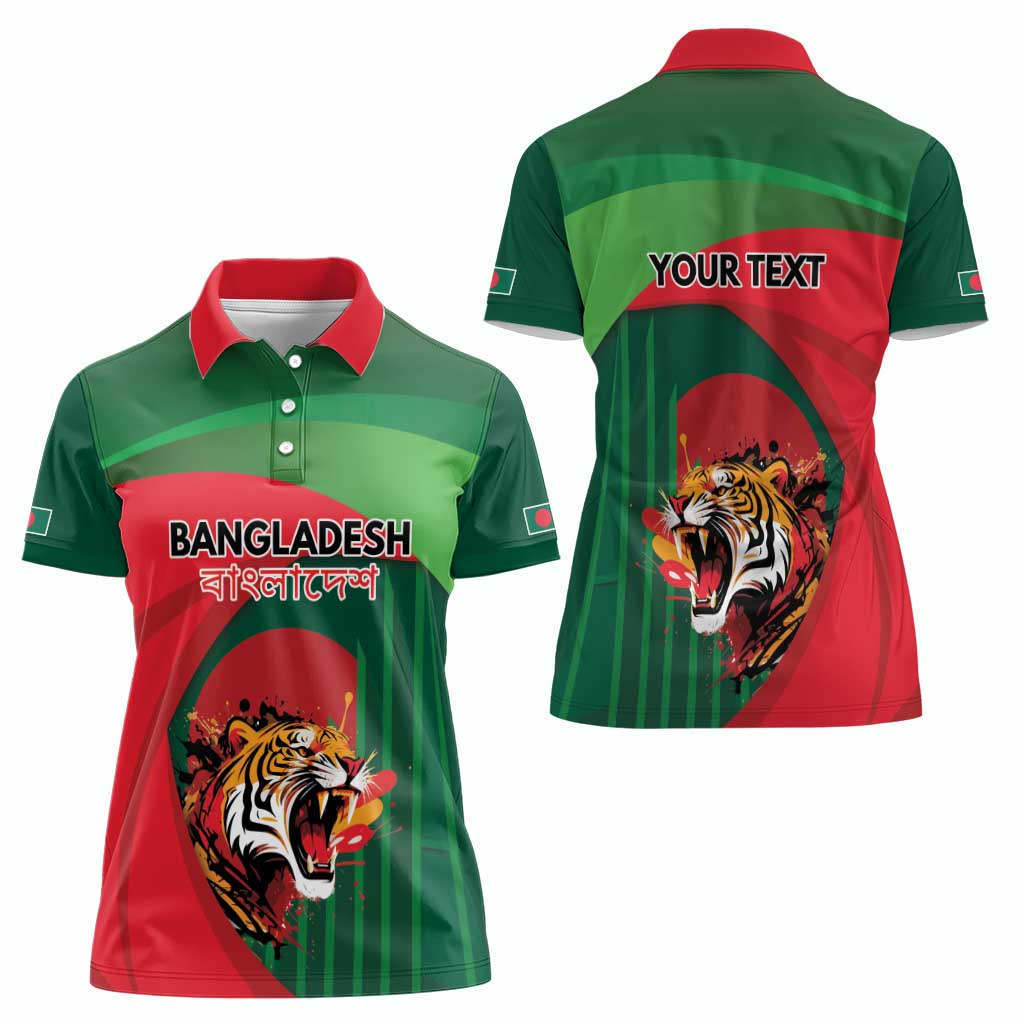 Royal Bengal Tiger Bangladesh Personalized Women Polo Shirt - Wonder Print Shop