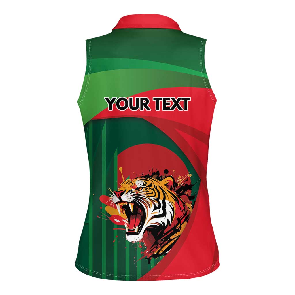 Royal Bengal Tiger Bangladesh Personalized Women Sleeveless Polo Shirt - Wonder Print Shop