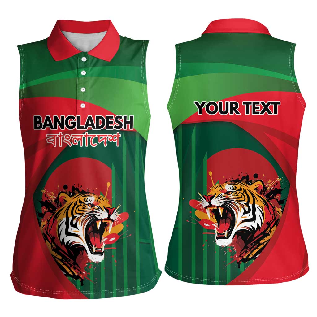 Royal Bengal Tiger Bangladesh Personalized Women Sleeveless Polo Shirt - Wonder Print Shop