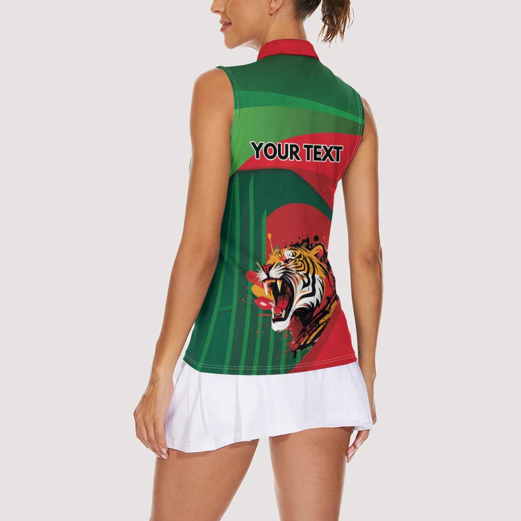 Royal Bengal Tiger Bangladesh Personalized Women Sleeveless Polo Shirt - Wonder Print Shop