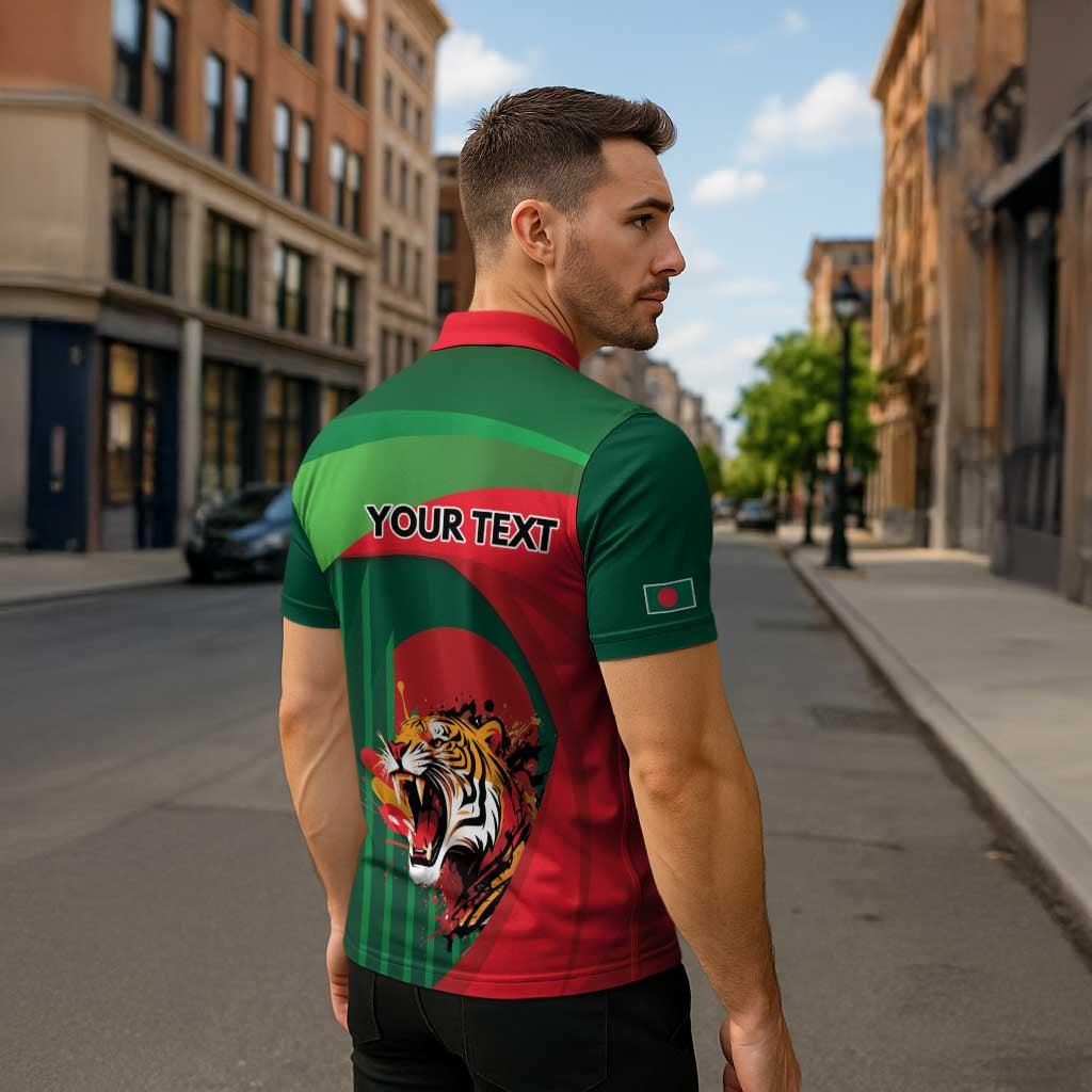 Royal Bengal Tiger Bangladesh Personalized Zipper Polo Shirt - Wonder Print Shop