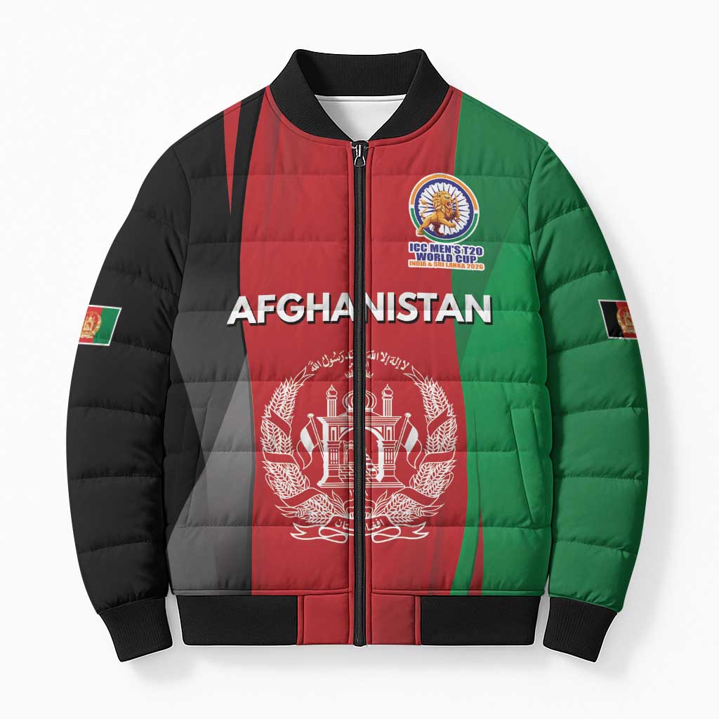 Custom Afghanistan Cricket Spirit 2026 Bomber Puffer Jacket World T20 Edition - Wonder Print Shop