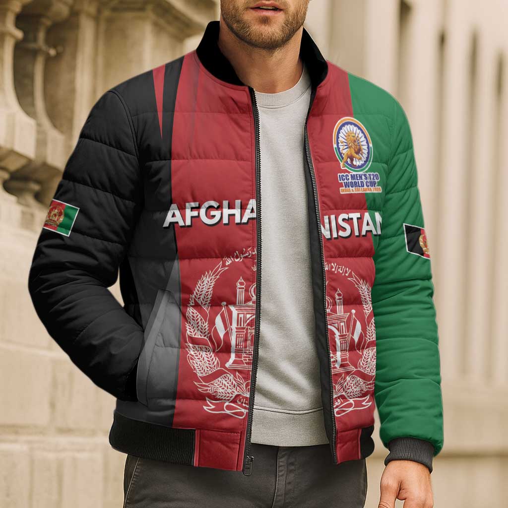 Custom Afghanistan Cricket Spirit 2026 Bomber Puffer Jacket World T20 Edition - Wonder Print Shop