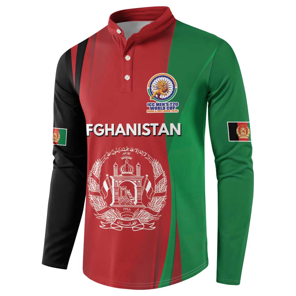 Custom Afghanistan Cricket Spirit 2026 Button Sweatshirt World T20 Edition - Wonder Print Shop