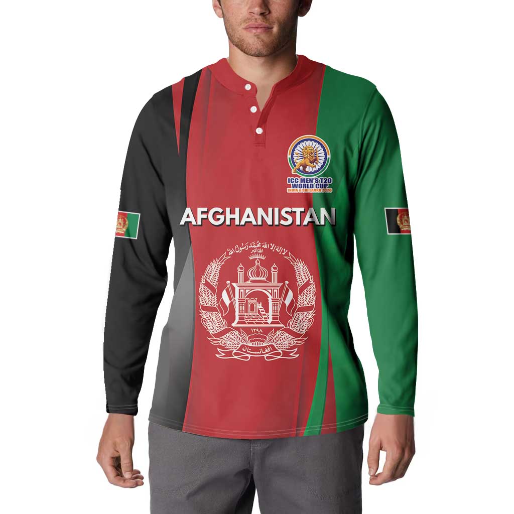 Custom Afghanistan Cricket Spirit 2026 Button Sweatshirt World T20 Edition - Wonder Print Shop