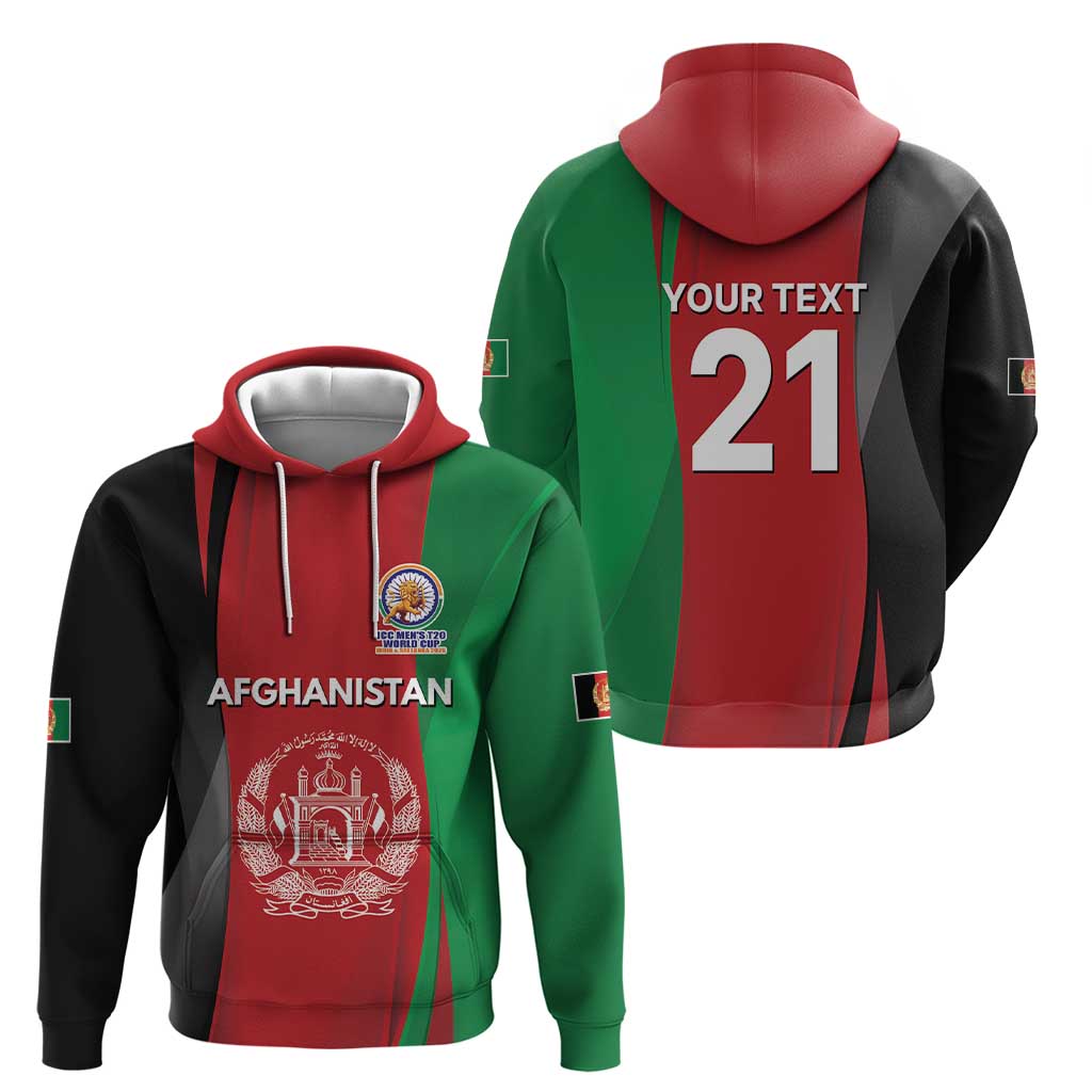 Custom Afghanistan Cricket Spirit 2026 Hoodie World T20 Edition - Wonder Print Shop