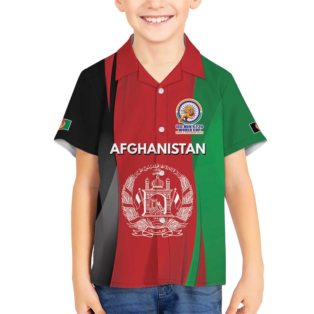 Custom Afghanistan Cricket Spirit 2026 Kid Hawaiian Shirt World T20 Edition - Wonder Print Shop