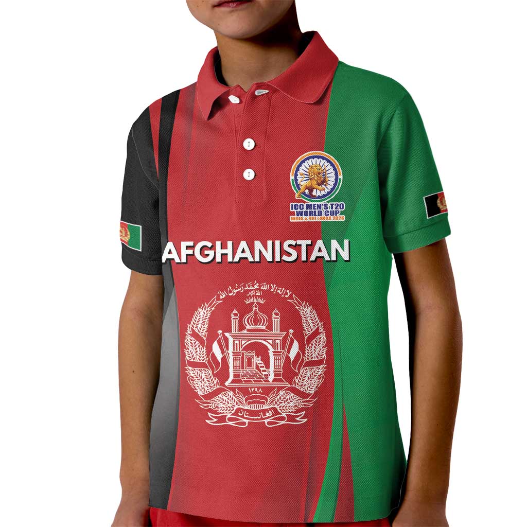 Custom Afghanistan Cricket Spirit 2026 Kid Polo Shirt World T20 Edition - Wonder Print Shop