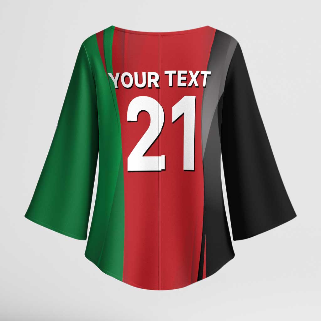 Custom Afghanistan Cricket Spirit 2026 Kimono Sleeve Blouse World T20 Edition - Wonder Print Shop