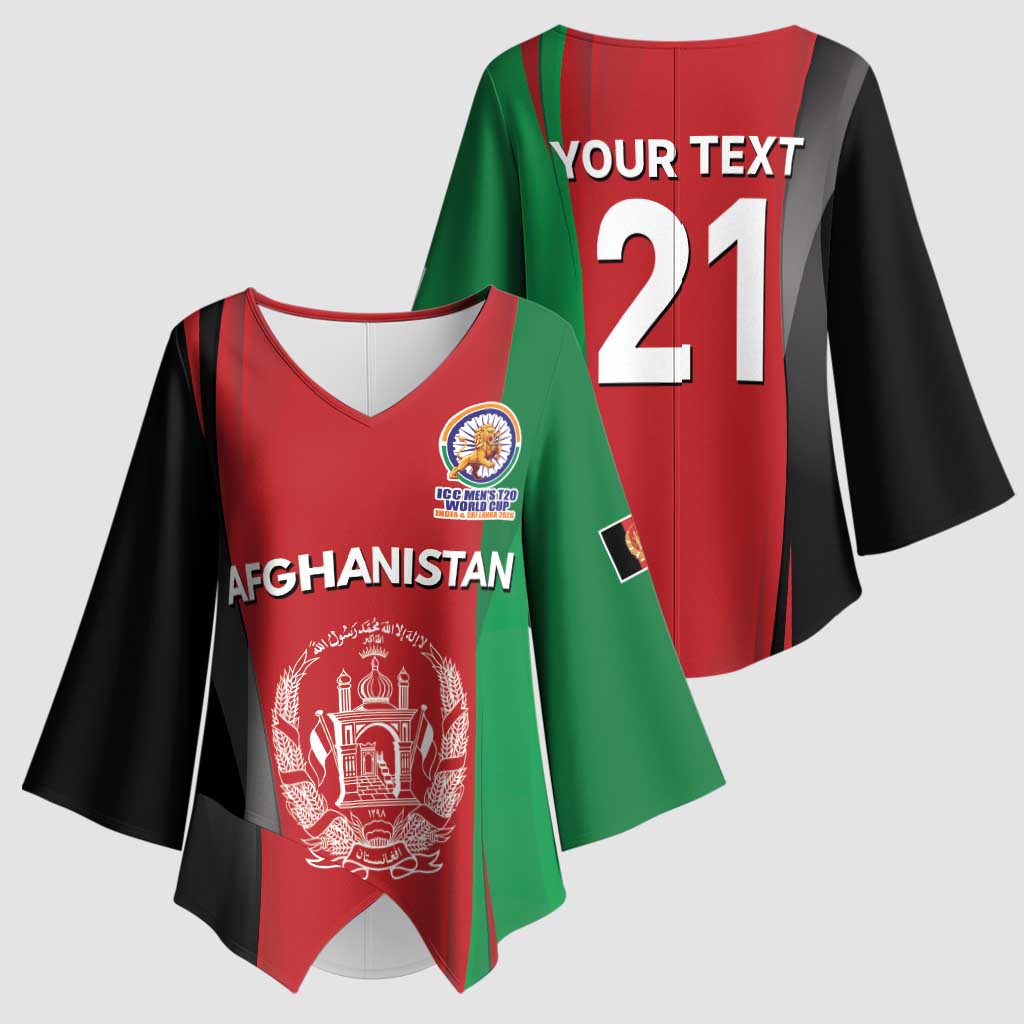 Custom Afghanistan Cricket Spirit 2026 Kimono Sleeve Blouse World T20 Edition - Wonder Print Shop