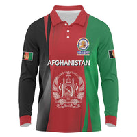 Custom Afghanistan Cricket Spirit 2026 Long Sleeve Polo Shirt World T20 Edition - Wonder Print Shop