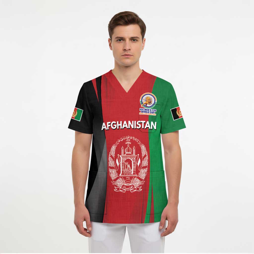 Custom Afghanistan Cricket Spirit 2026 Scrub Top World T20 Edition - Wonder Print Shop