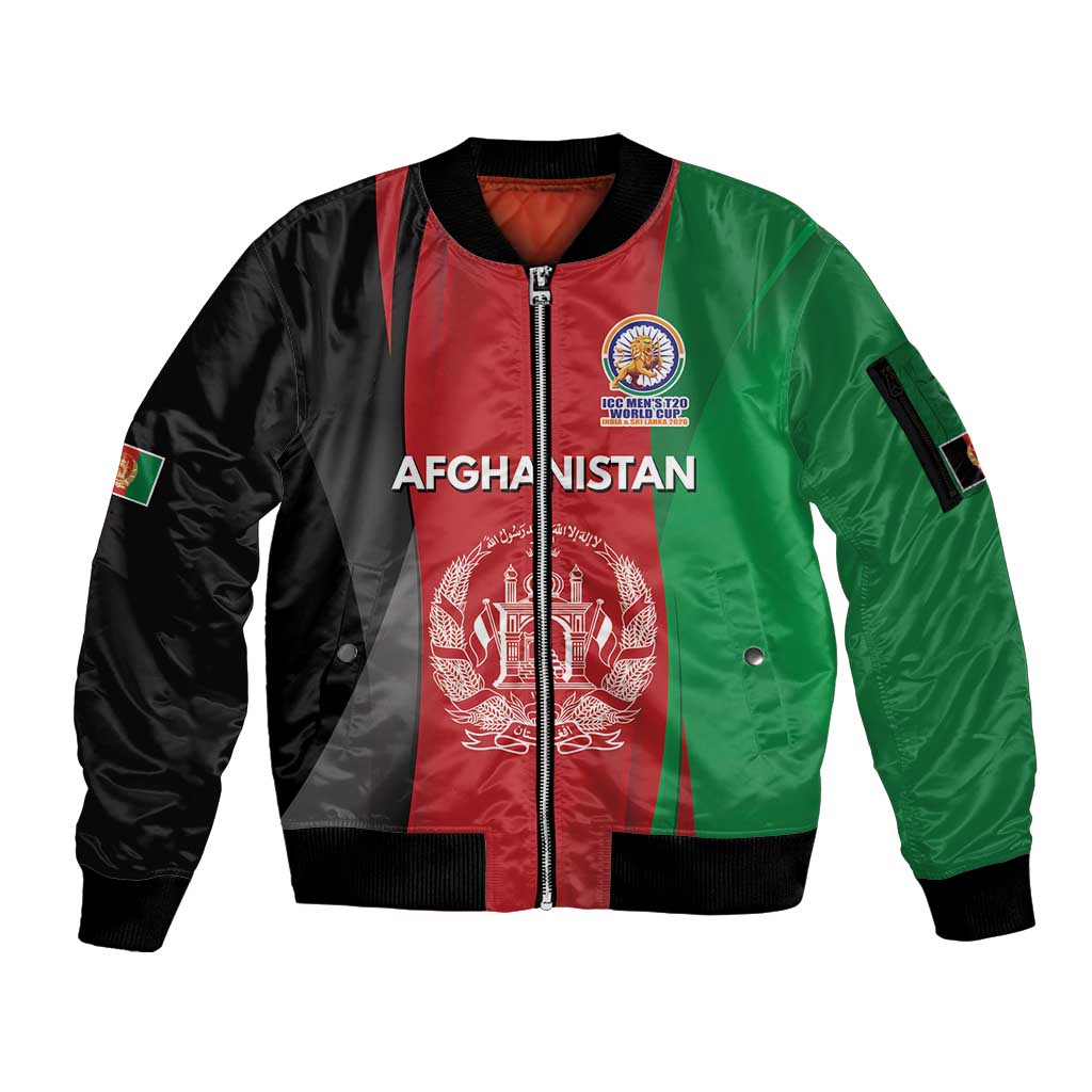 Custom Afghanistan Cricket Spirit 2026 Sleeve Zip Bomber Jacket World T20 Edition - Wonder Print Shop