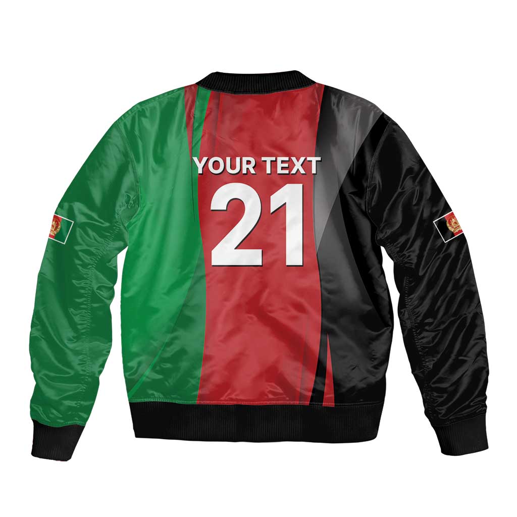 Custom Afghanistan Cricket Spirit 2026 Sleeve Zip Bomber Jacket World T20 Edition - Wonder Print Shop
