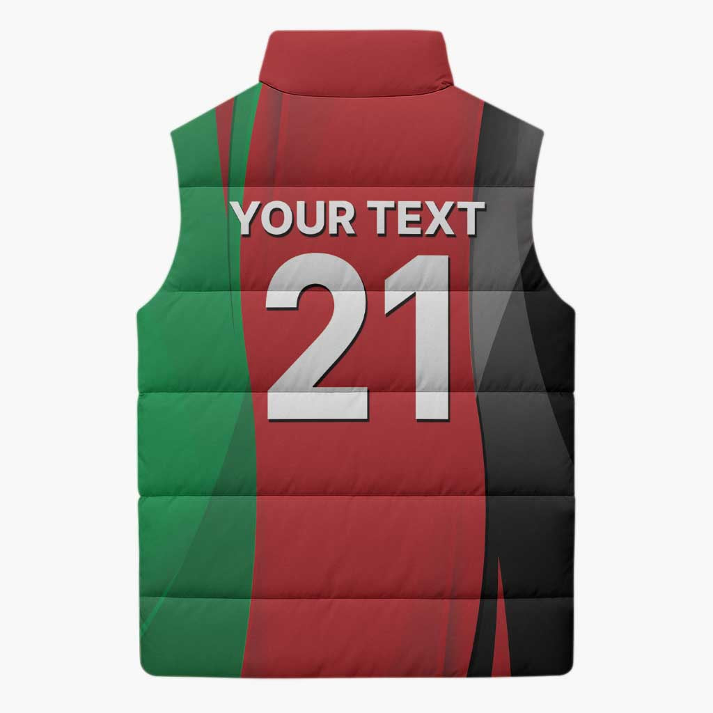 Custom Afghanistan Cricket Spirit 2026 Sleeveless Puffer Jacket World T20 Edition - Wonder Print Shop