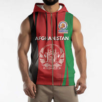 Custom Afghanistan Cricket Spirit 2026 Sleeveless Zip Hoodie World T20 Edition - Wonder Print Shop