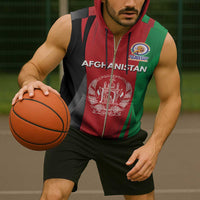 Custom Afghanistan Cricket Spirit 2026 Sleeveless Zip Hoodie World T20 Edition - Wonder Print Shop