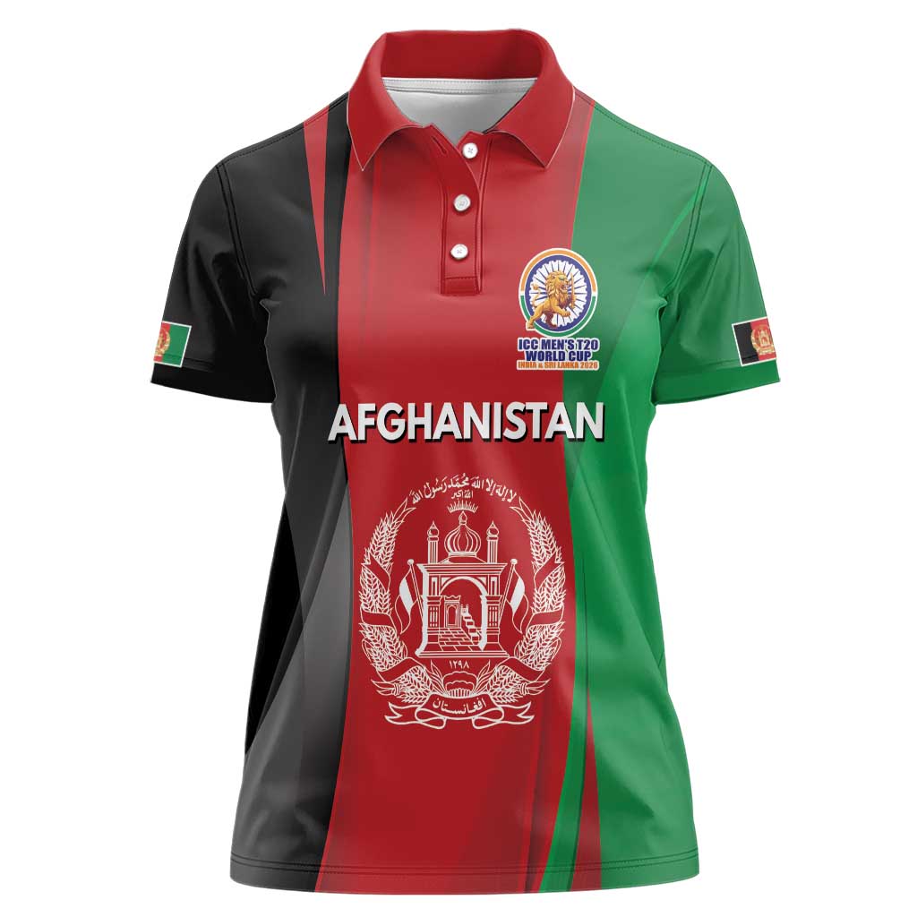 Custom Afghanistan Cricket Spirit 2026 Women Polo Shirt World T20 Edition - Wonder Print Shop