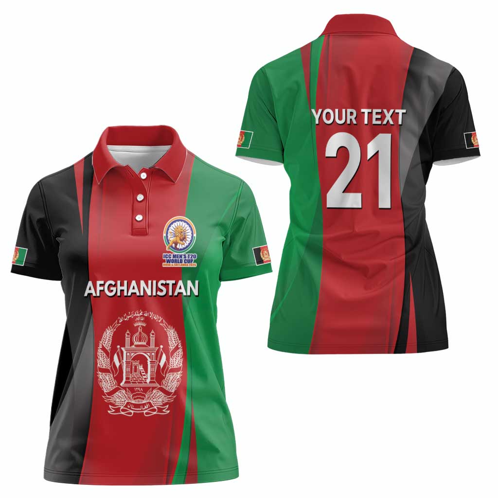 Custom Afghanistan Cricket Spirit 2026 Women Polo Shirt World T20 Edition - Wonder Print Shop