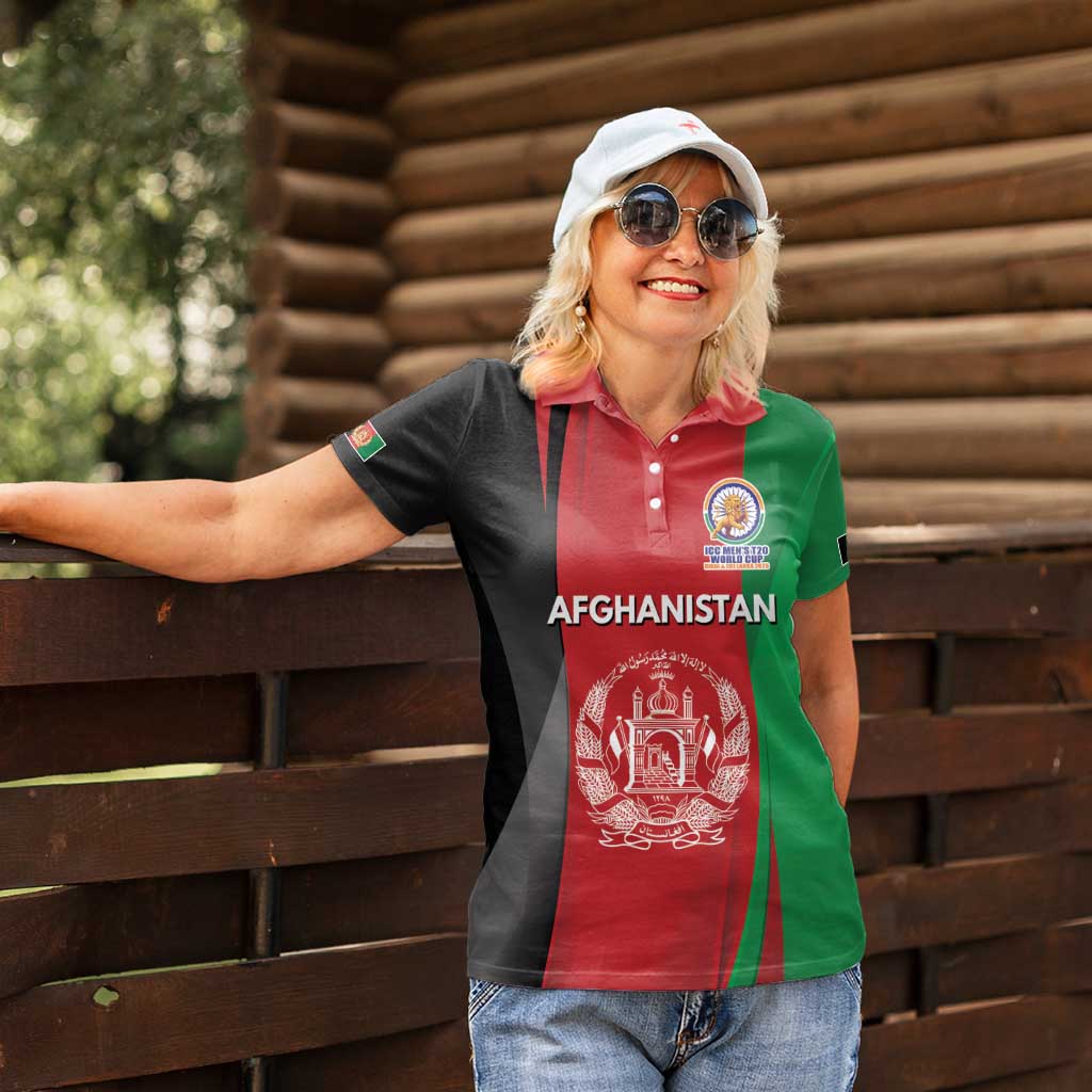 Custom Afghanistan Cricket Spirit 2026 Women Polo Shirt World T20 Edition - Wonder Print Shop