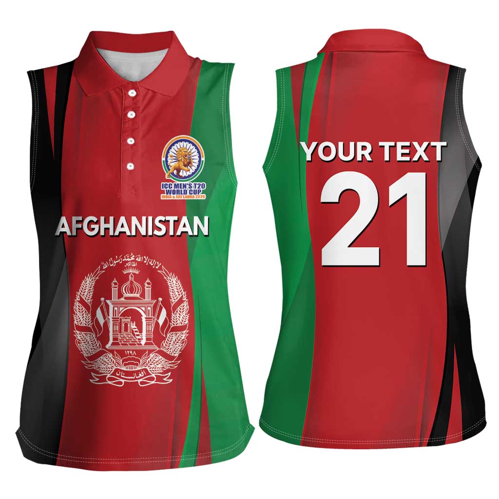 Custom Afghanistan Cricket Spirit 2026 Women Sleeveless Polo Shirt World T20 Edition - Wonder Print Shop