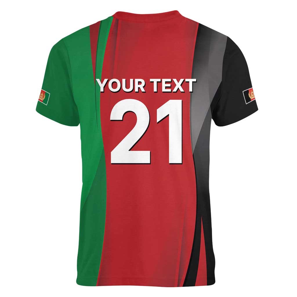 Custom Afghanistan Cricket Spirit 2026 Women V-Neck T-Shirt World T20 Edition - Wonder Print Shop