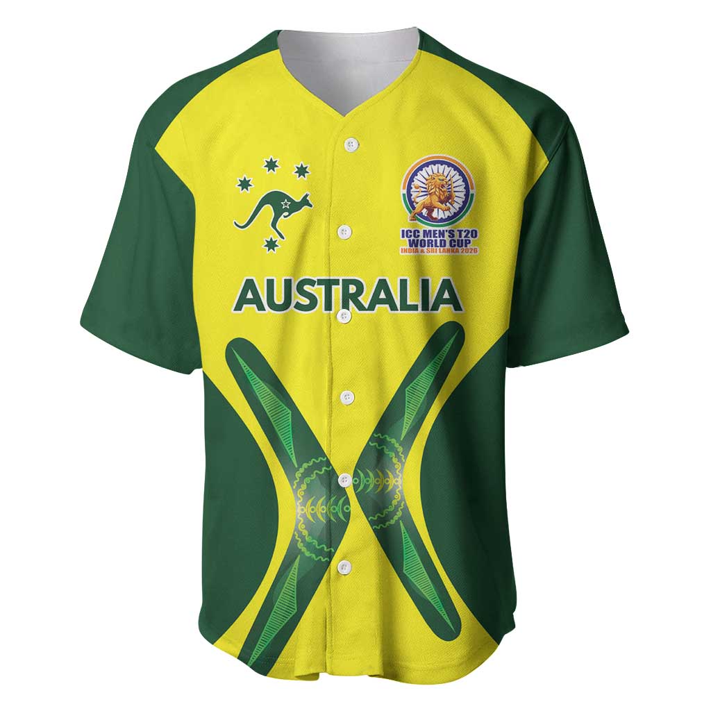 Custom Australia Cricket Spirit 2026 Baseball Jersey World T20 Edition - Wonder Print Shop