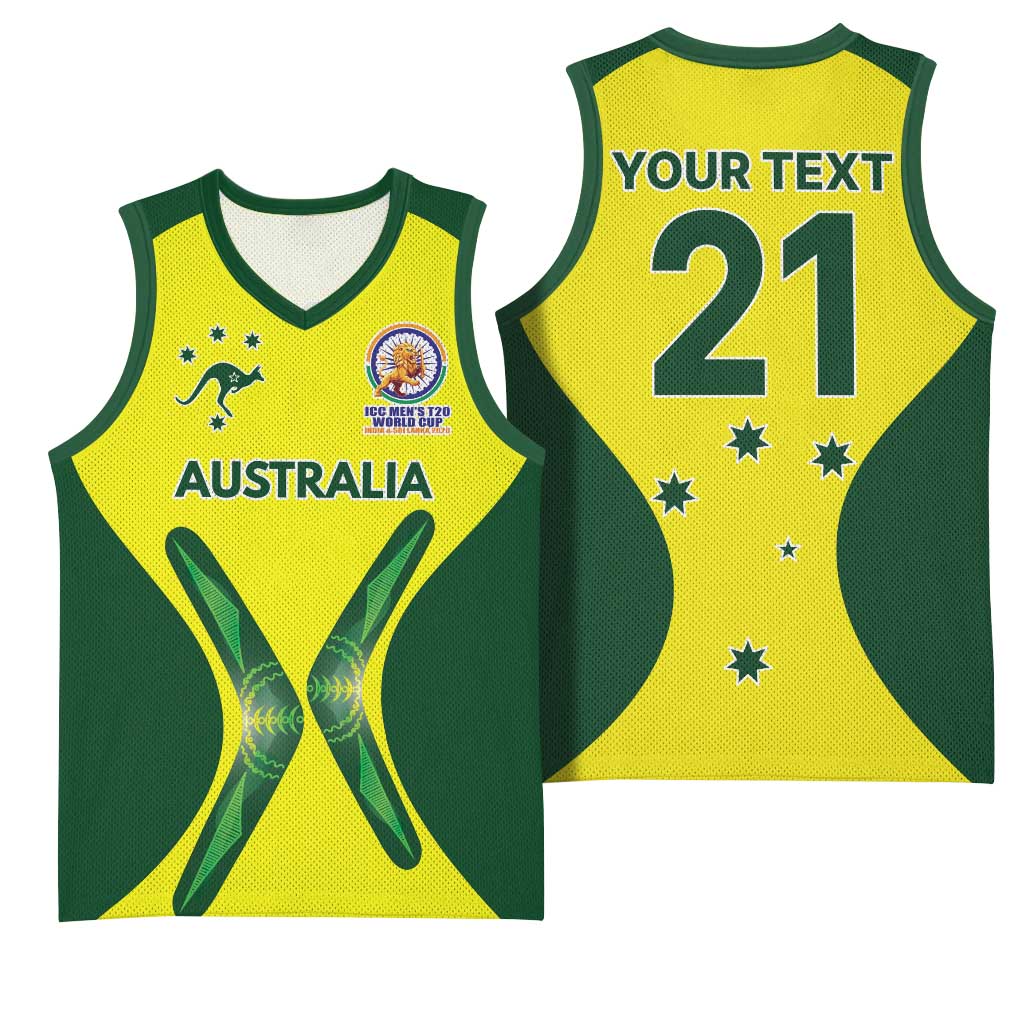 Custom Australia Cricket Spirit 2026 Basketball Jersey World T20 Edition - Wonder Print Shop