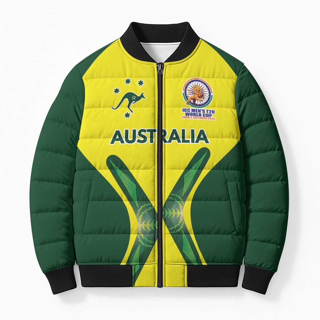 Custom Australia Cricket Spirit 2026 Bomber Puffer Jacket World T20 Edition - Wonder Print Shop