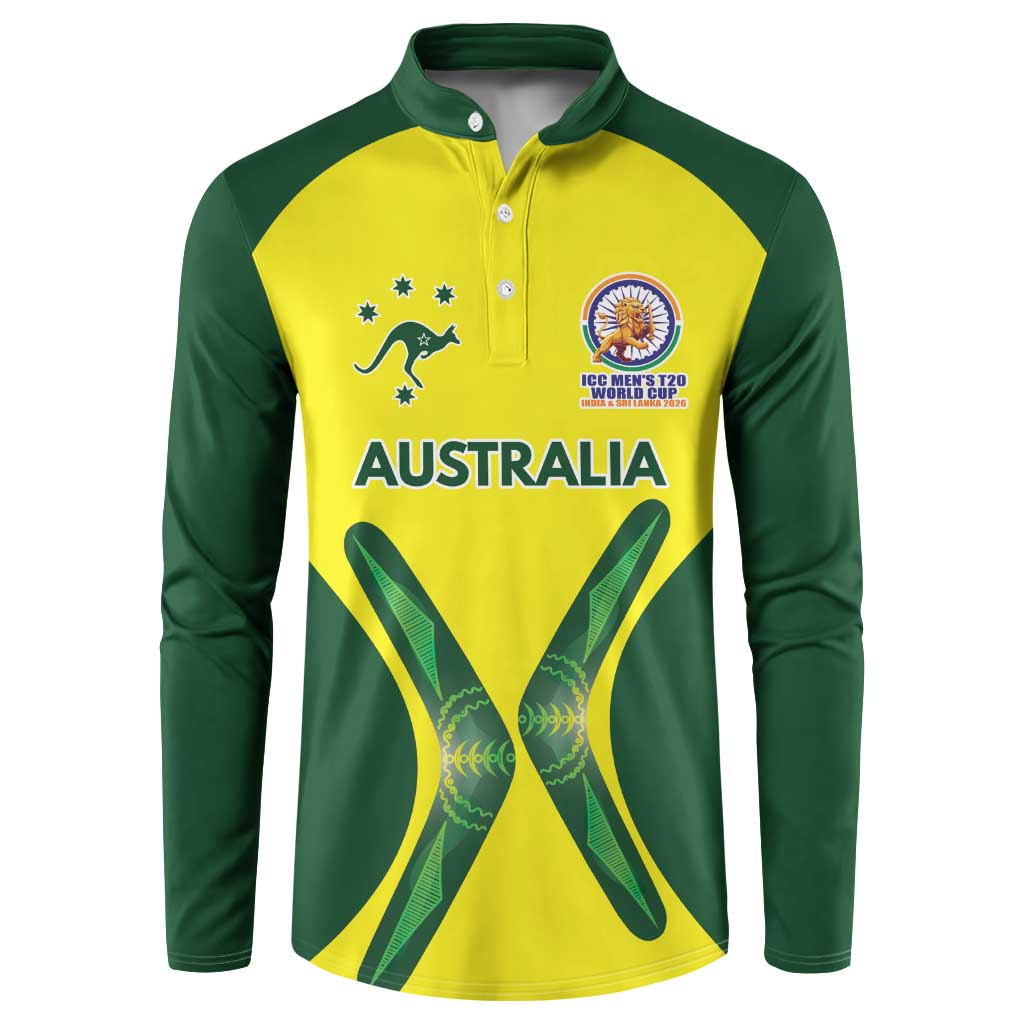Custom Australia Cricket Spirit 2026 Button Sweatshirt World T20 Edition - Wonder Print Shop
