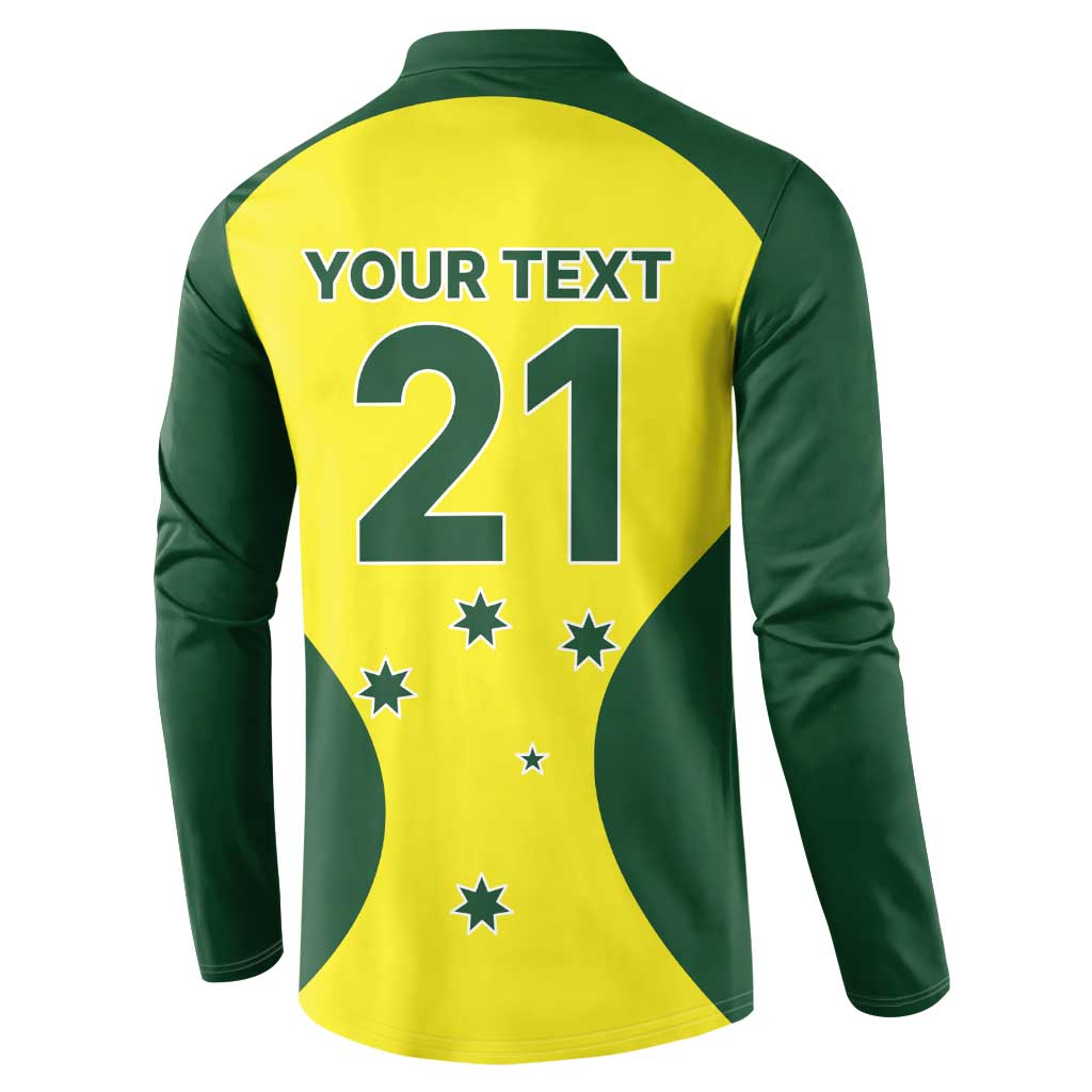 Custom Australia Cricket Spirit 2026 Button Sweatshirt World T20 Edition - Wonder Print Shop