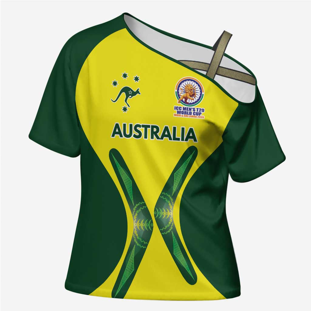 Custom Australia Cricket Spirit 2026 Cross Shoulder Shirt World T20 Edition - Wonder Print Shop