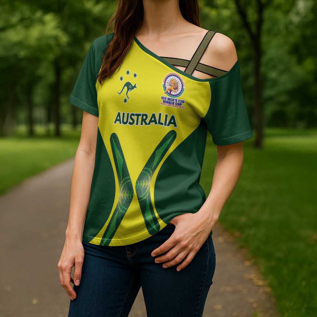 Custom Australia Cricket Spirit 2026 Cross Shoulder Shirt World T20 Edition - Wonder Print Shop