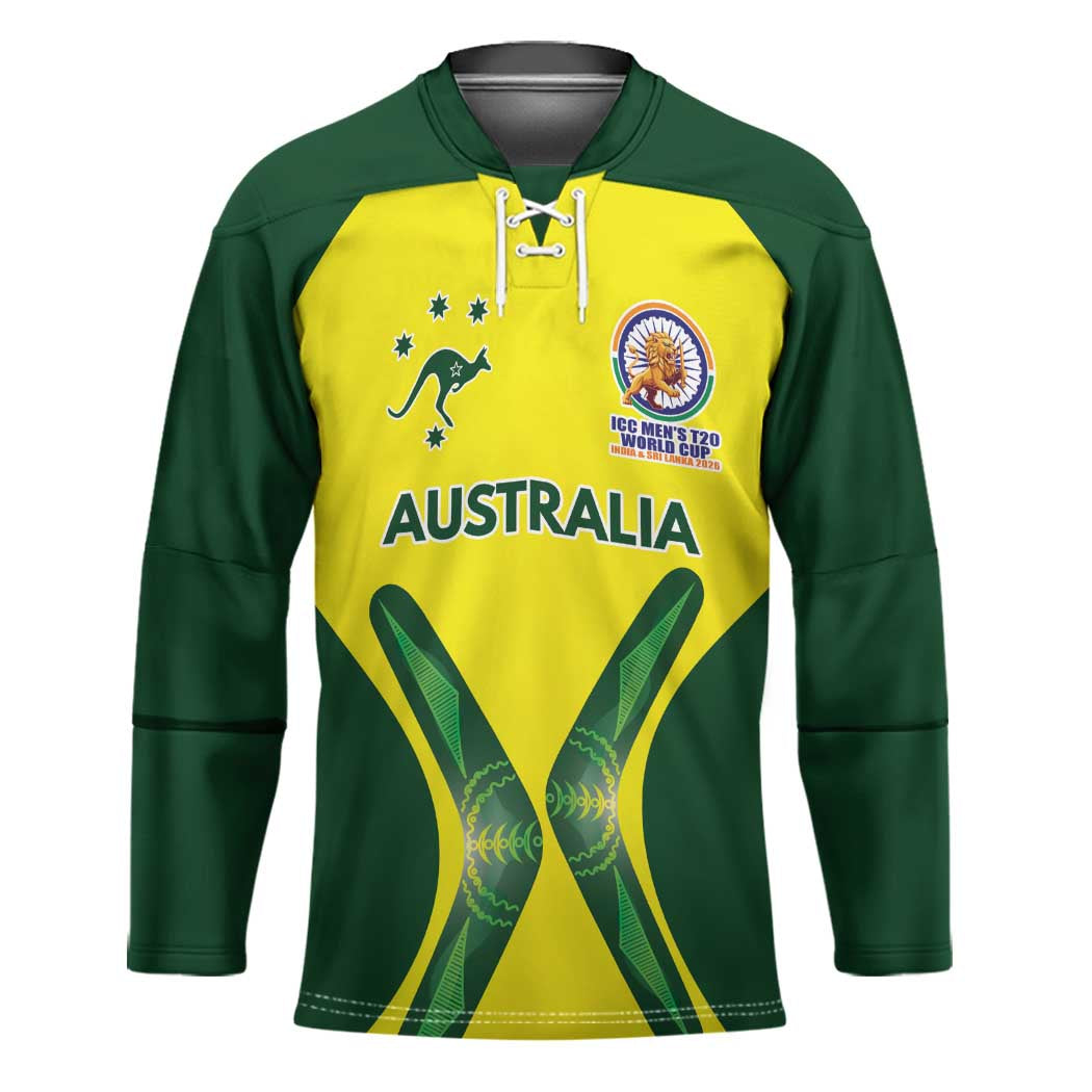 Custom Australia Cricket Spirit 2026 Hockey Jersey World T20 Edition - Wonder Print Shop