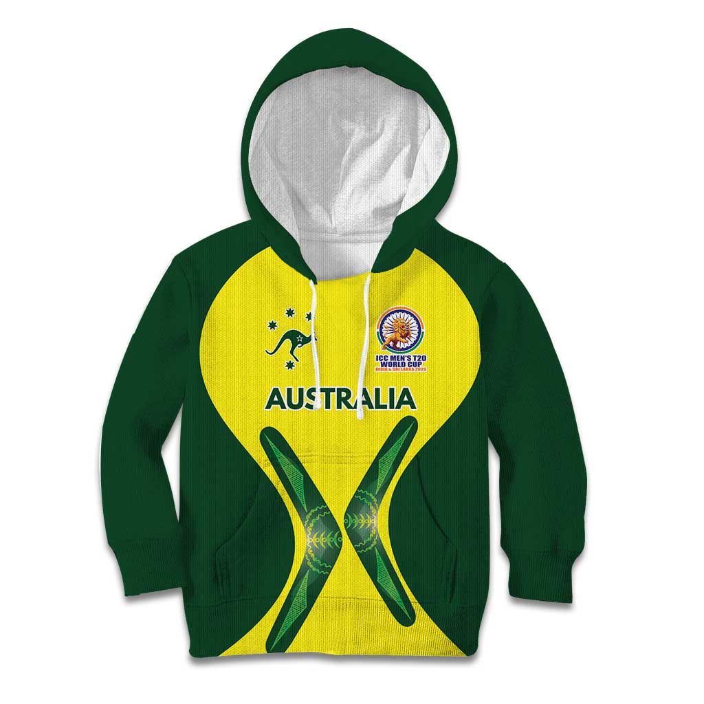 Custom Australia Cricket Spirit 2026 Kid Hoodie World T20 Edition - Wonder Print Shop