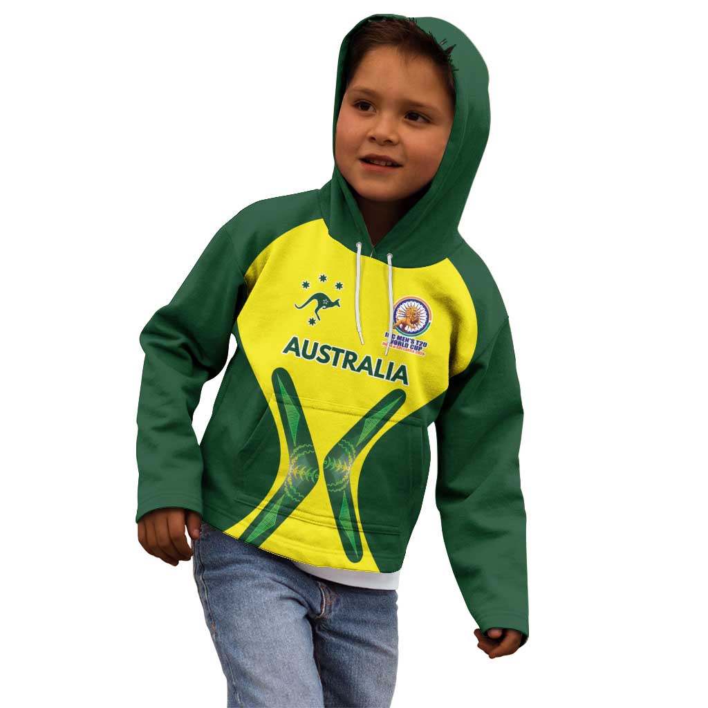 Custom Australia Cricket Spirit 2026 Kid Hoodie World T20 Edition - Wonder Print Shop