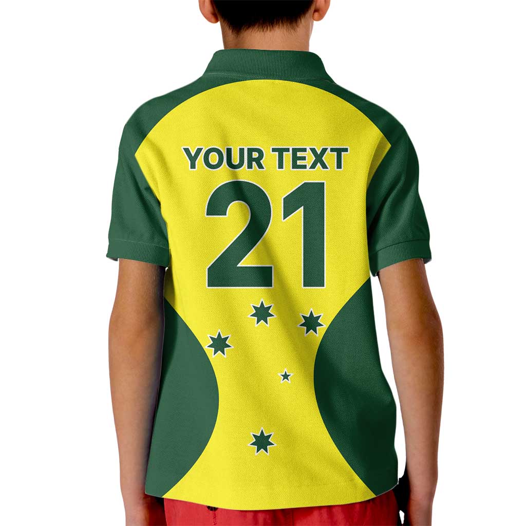 Custom Australia Cricket Spirit 2026 Kid Polo Shirt World T20 Edition - Wonder Print Shop