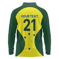 Custom Australia Cricket Spirit 2026 Long Sleeve Polo Shirt World T20 Edition - Wonder Print Shop
