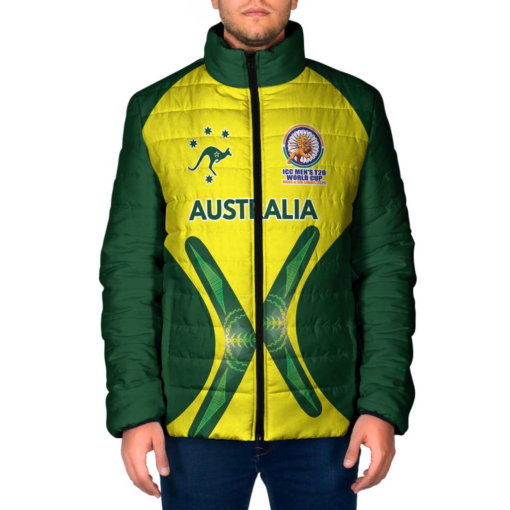 Custom Australia Cricket Spirit 2026 Padded Jacket World T20 Edition - Wonder Print Shop