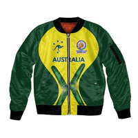 Custom Australia Cricket Spirit 2026 Sleeve Zip Bomber Jacket World T20 Edition - Wonder Print Shop