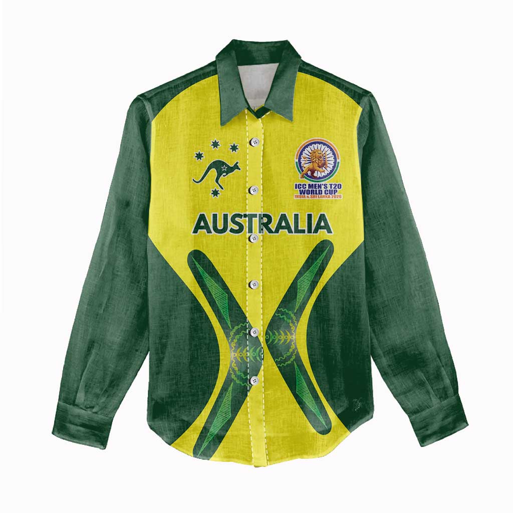 Custom Australia Cricket Spirit 2026 Women Casual Shirt World T20 Edition - Wonder Print Shop