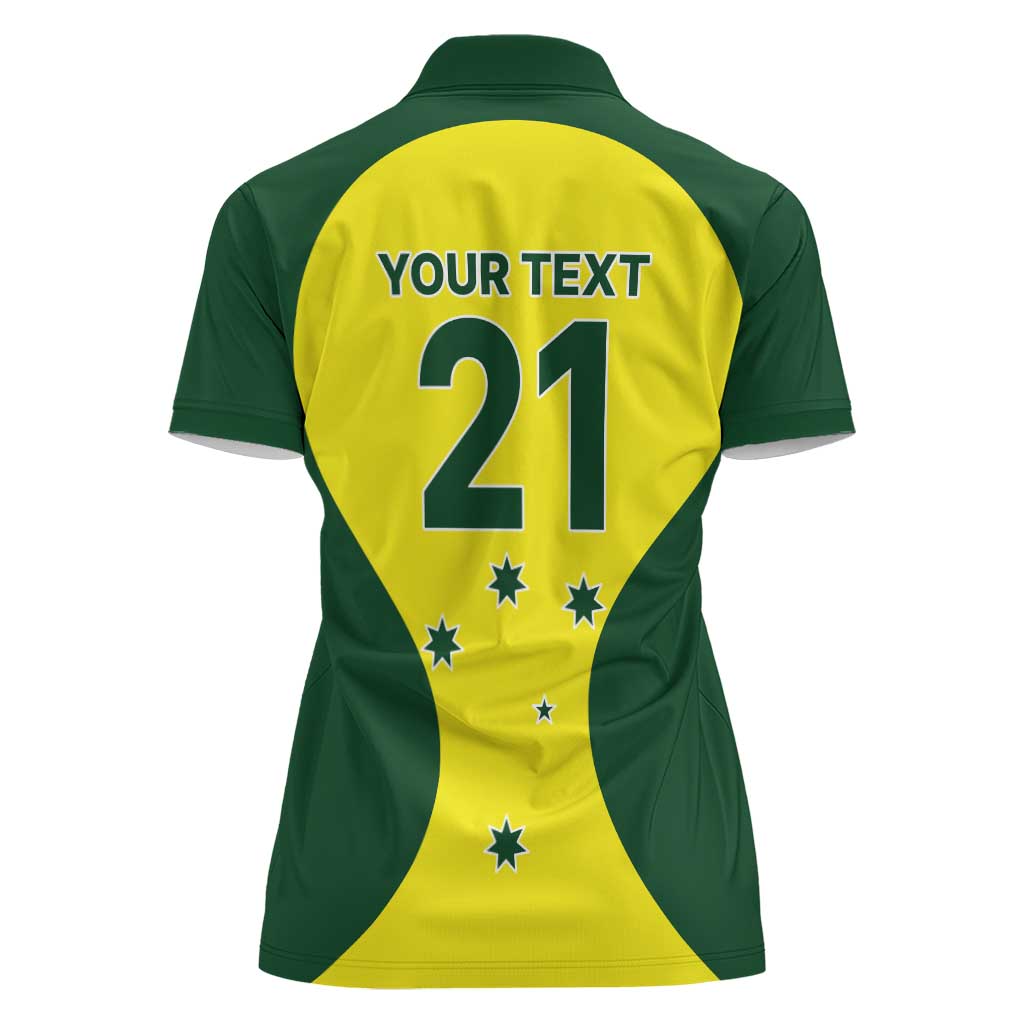 Custom Australia Cricket Spirit 2026 Women Polo Shirt World T20 Edition - Wonder Print Shop