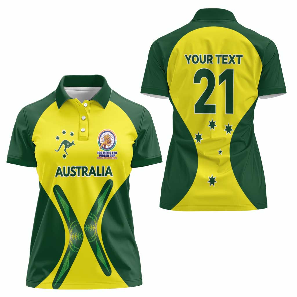Custom Australia Cricket Spirit 2026 Women Polo Shirt World T20 Edition - Wonder Print Shop