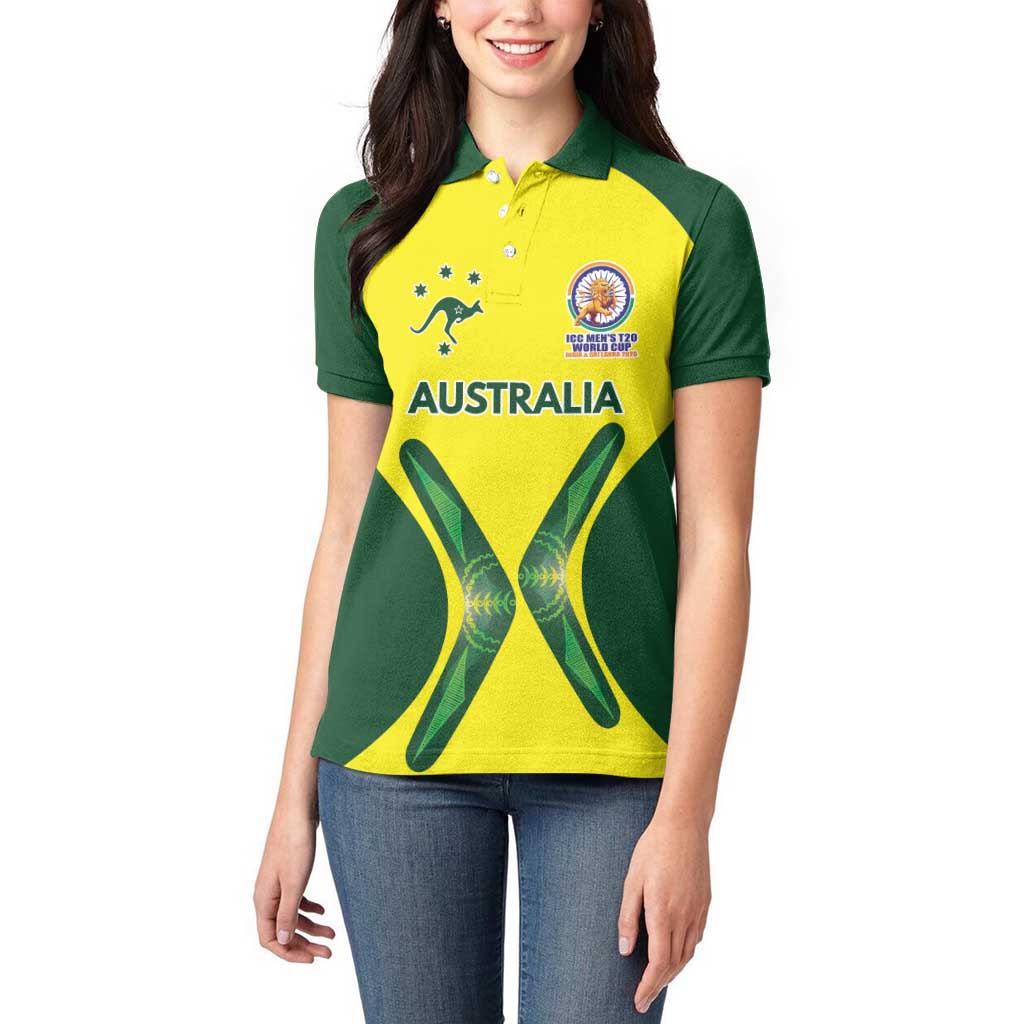 Custom Australia Cricket Spirit 2026 Women Polo Shirt World T20 Edition - Wonder Print Shop