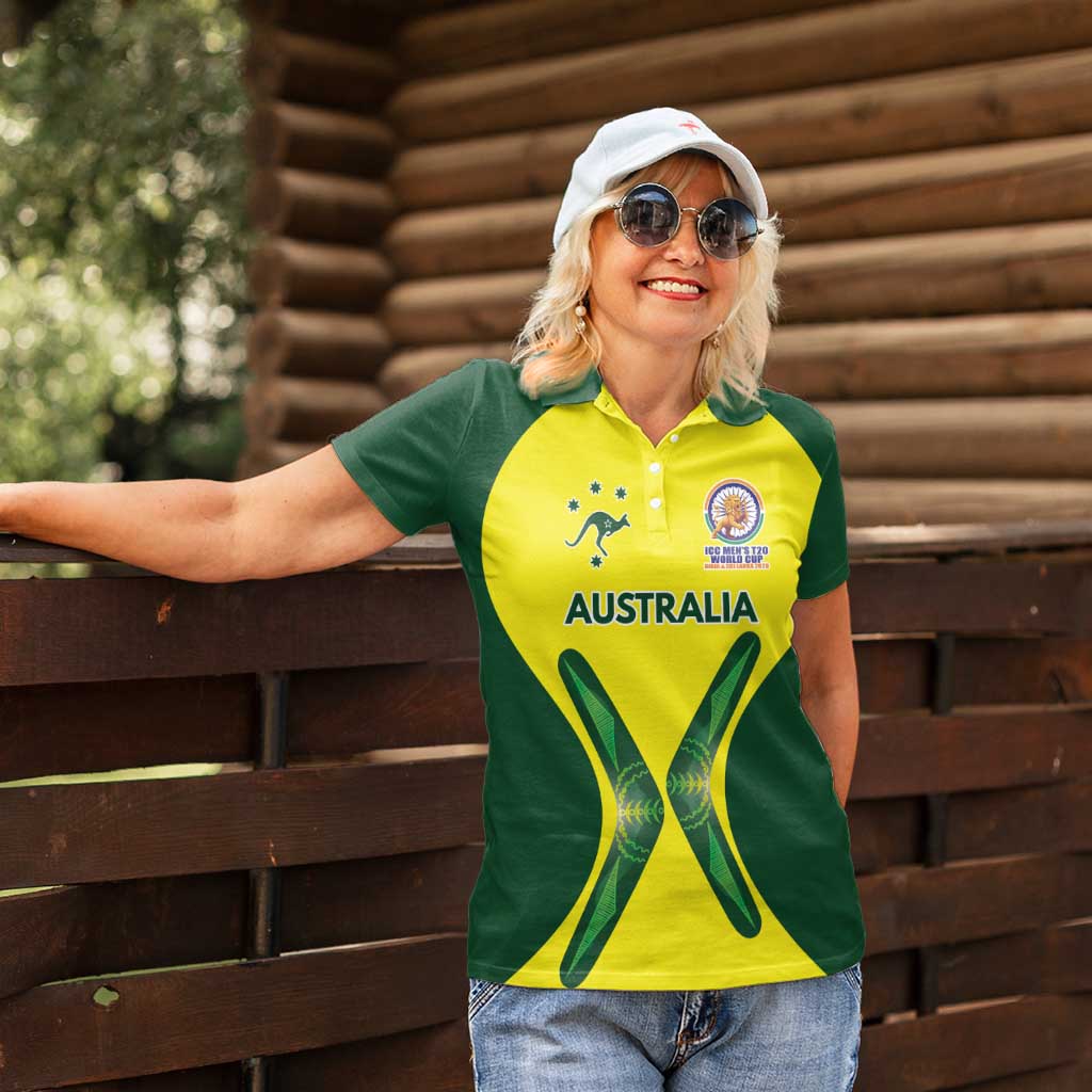 Custom Australia Cricket Spirit 2026 Women Polo Shirt World T20 Edition - Wonder Print Shop