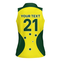 Custom Australia Cricket Spirit 2026 Women Sleeveless Polo Shirt World T20 Edition - Wonder Print Shop