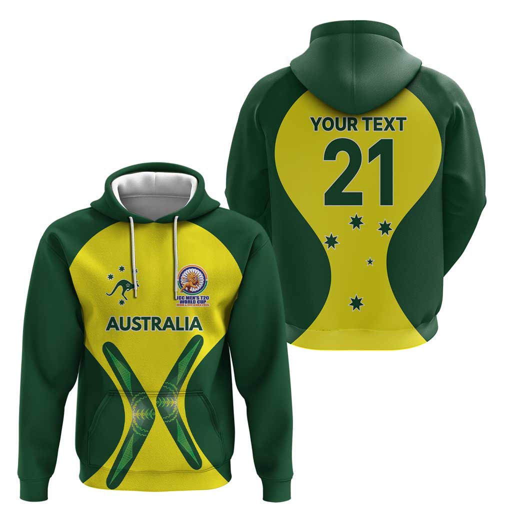Custom Australia Cricket Spirit 2026 Zip Hoodie World T20 Edition - Wonder Print Shop